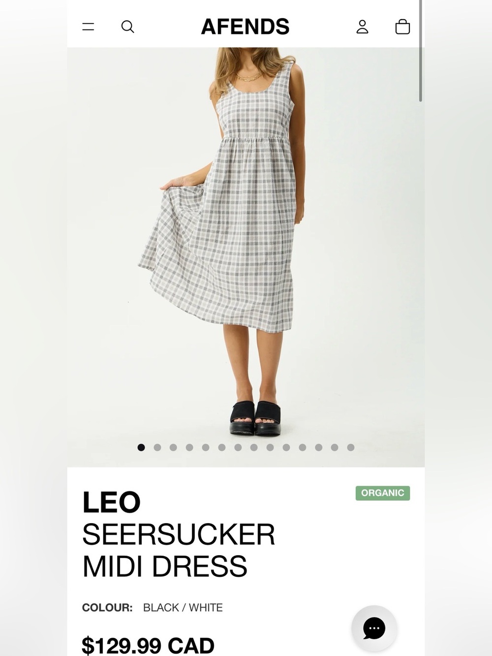 AFENDS Midi Seersucker Dress